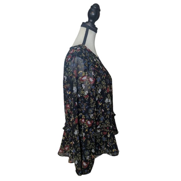 Madewell Floral Peplum Blouse Size Small Long Sleeves - Picture 2 of 15